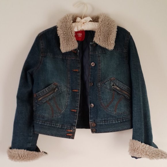 Miss Lili Puffy Jean Jacket Size S/M - Picture 1 of 7